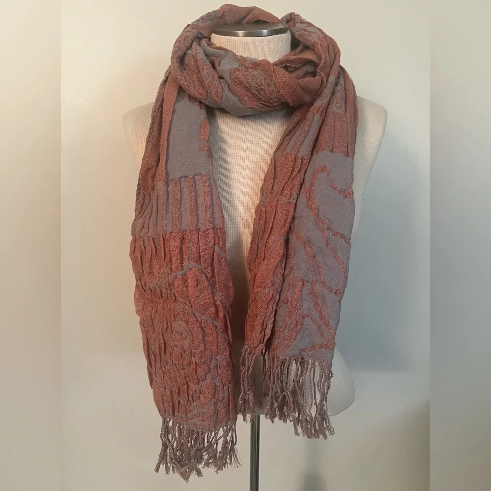 Chic Rust and Gray Women's Scarf